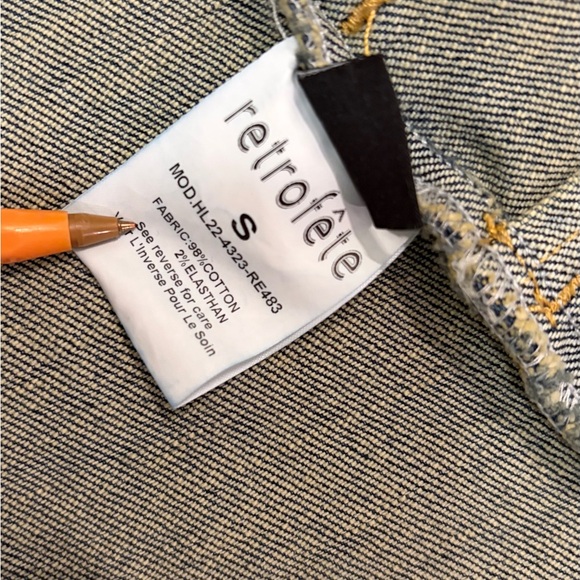 RETROFÉTE RETROFETE Clara Belted Distressed Denim Mini Shirt Dress Small - Picture 15 of 16